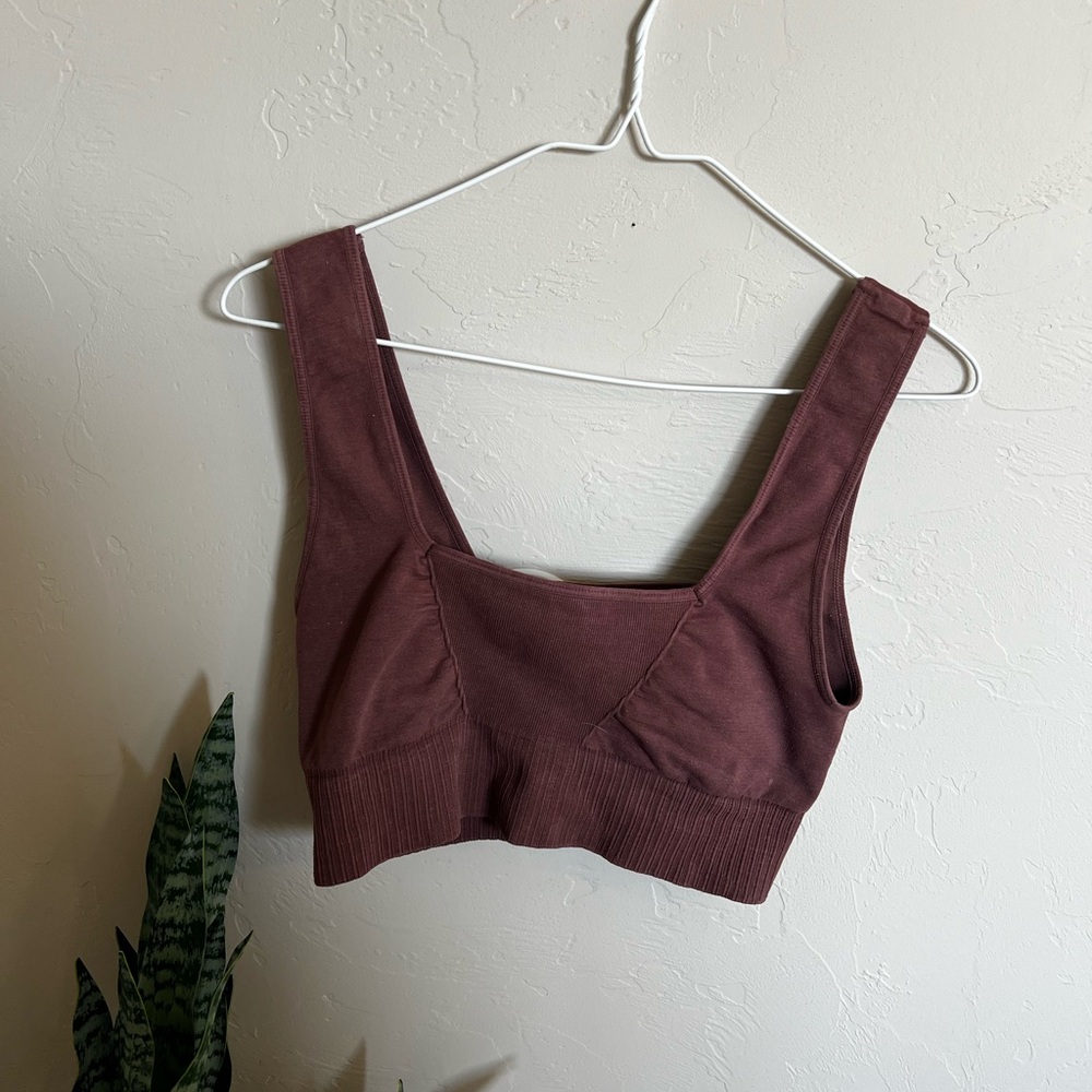 Red Sleeveless Fitted Crop Tank Top